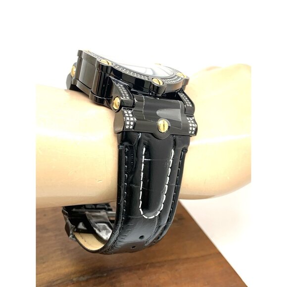 JBW Men's Watch JB-6215-10B 10 YR Anniversary Phantom 1.96ctw Diamond Quartz - Picture 12 of 14